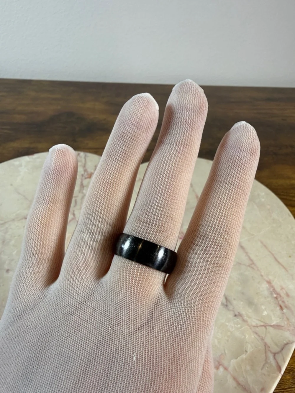 Titanium Men's Dome Ring in Gunmetal Black